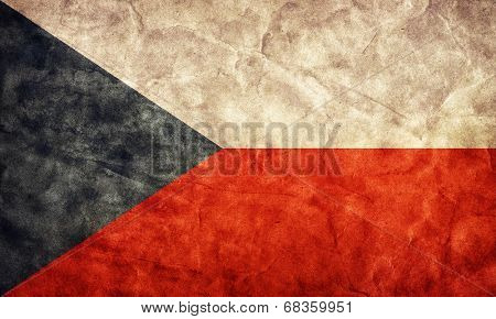 Czech Republic grunge flag. Vintage, retro style. High resolution, hd quality. Item from my grunge flags collection.
