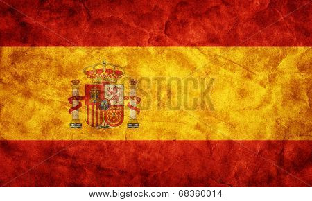 Spain grunge flag. Vintage, retro style. High resolution, hd quality. Item from my grunge flags collection.
