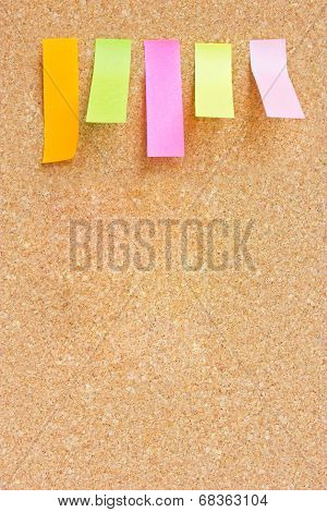 Rectangle Reminder Notes Sticking On Corkboard.