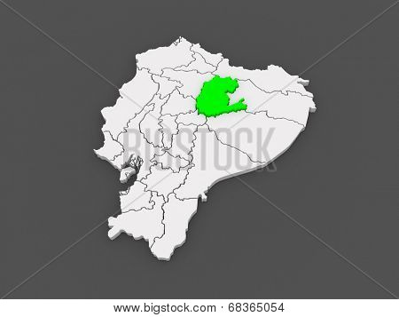 Map of Napo. Ecuador. 3d
