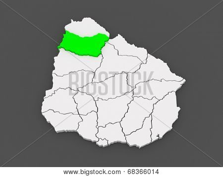 Map of Salto. Uruguay. 3d