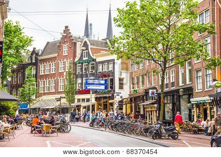 People drinking on the streets of Amsterdam