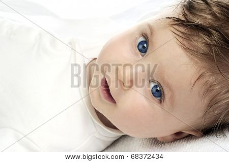 beautiful baby portrait on white 