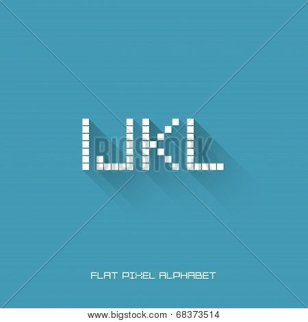 I J K L - Flat Pixel Alphabet