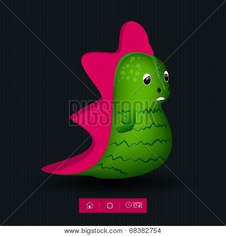 Sad little green dragon