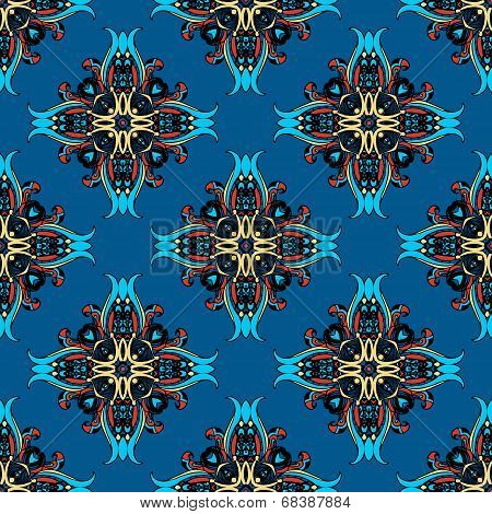 Blue abstract seamless tiled vector design