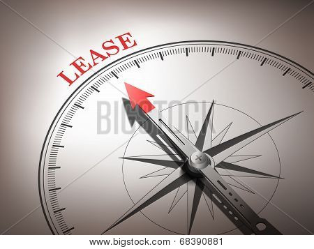Abstract Compass With Needle Pointing The Word Lease