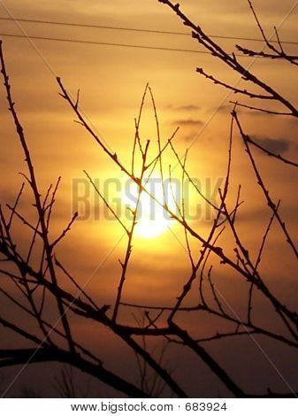 Sonnenuntergang auf dem Bauernhof