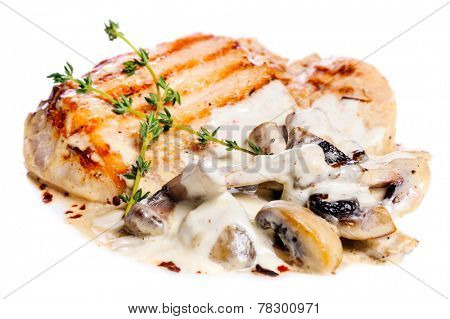 Pork escalope with mushrooms
