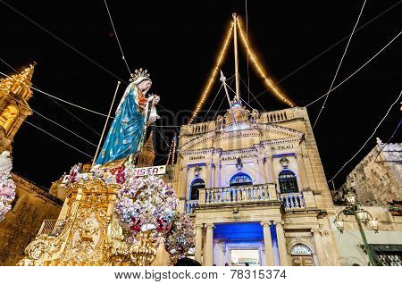 Santa Marija Assunta Procession In Gudja, Malta.