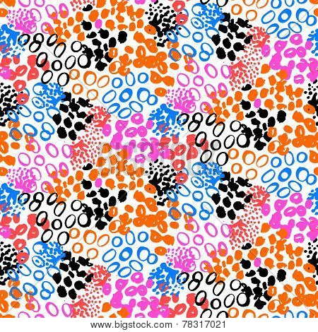 Hand painted vector pattern with splatters