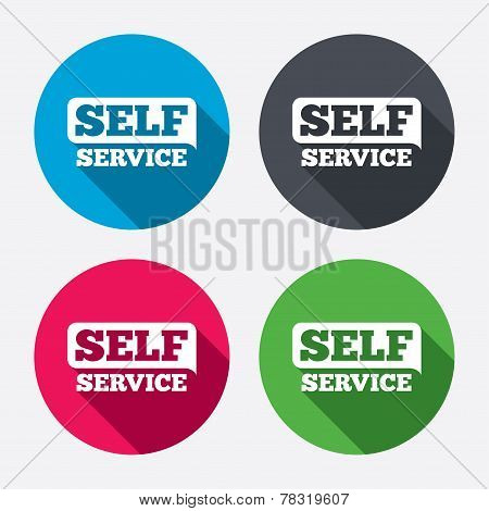 Self service sign icon. Maintenance button.