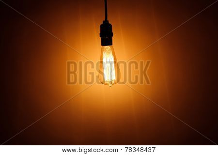 vintage electric bulb lamp with warm light