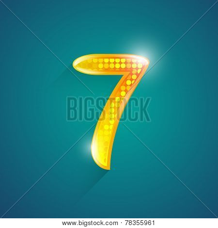 Alphabet Numbers 7.crystal Style.vector Illustration.