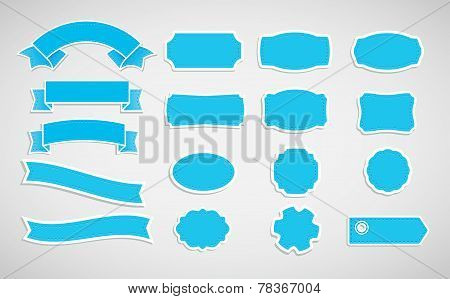 Set of labels and tapes.