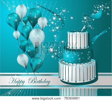 Vector Illustration Of A Happy Birthday Greeting Card
