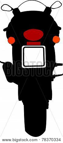Motorcycle Vector Silhouette Rear View