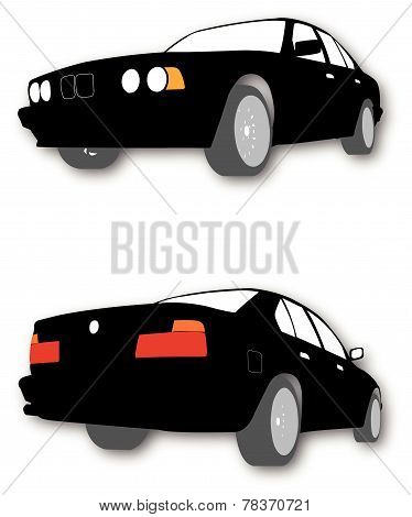 Silhouettes of Car vector black