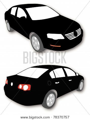 Silhouettes of Car vector black