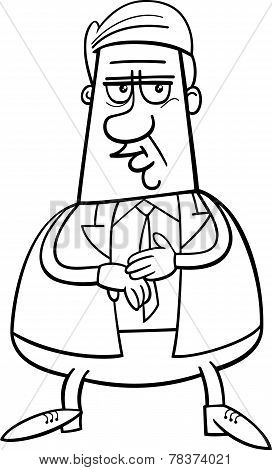 Businessman Cartoon Coloring Page