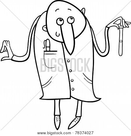 Scientist Character Coloring Page