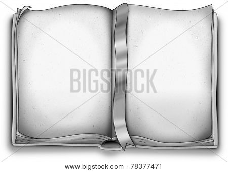 Empty book digital illustration