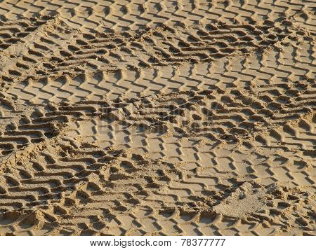 Tire Tracks In The Sand