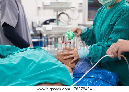 Hold Mask And Induction For General Anesthesia