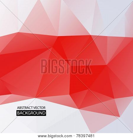 Abstract Vector Background Of Bright Red And White Triangles