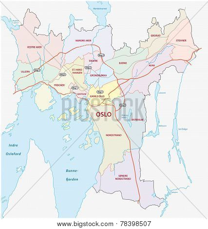 Oslo Road and Neighborhood Map