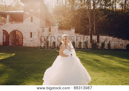 Blonde Bride With Her Groom