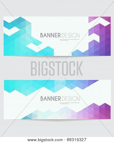 Vector abstract geometric banner with triangle