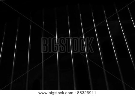 Crome Stainless Steel Iron Grill Black And White Background