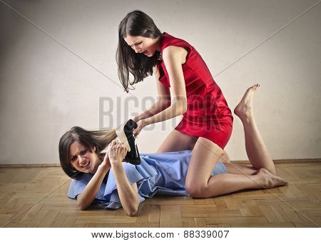 Girl in a fight 