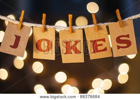 Jokes Concept Clipped Cards And Lights