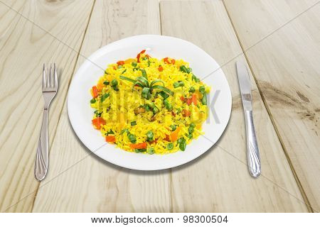 Boiled Rice With Vegetables