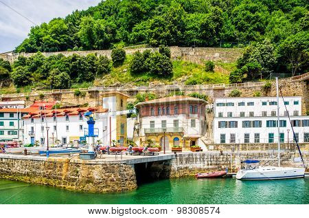 San Sebastian, old town and harbour.