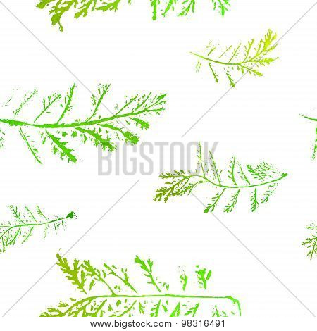 Seamless imprints pattern of the branched herbs.