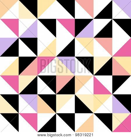 Seamless Geometric Pattern With Colored Triangular Elements