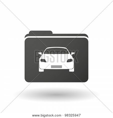 Isolated Folder Icon With A Car