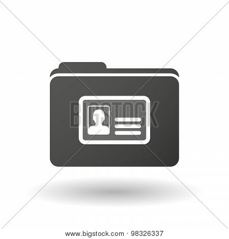 Isolated Folder Icon With An Id Card