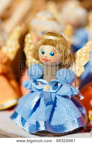 Colorful Belarusian Straw Dolls At Local Market In Belarus