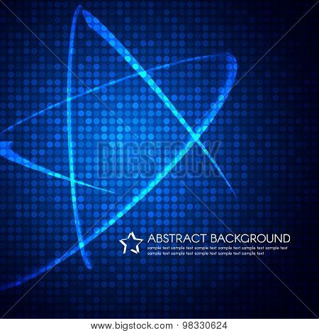 Blue Star line light on bubble dot vector background