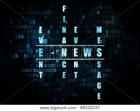 News concept: word E-news in solving Crossword Puzzle