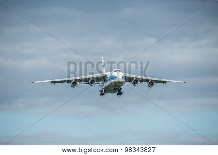 Landing Of The Big Cargo Airliner.
