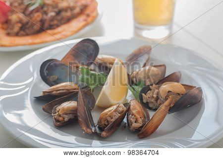 Turkish Style Stuffed Mussels Called Midye Dolma
