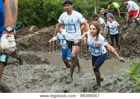 Dirty cross-country race stage. Tyumen. Russia