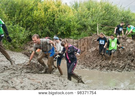 Dirty cross-country race stage. Tyumen. Russia