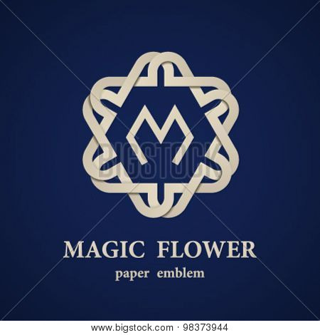 vector abstract magic paper flower eternity emblem