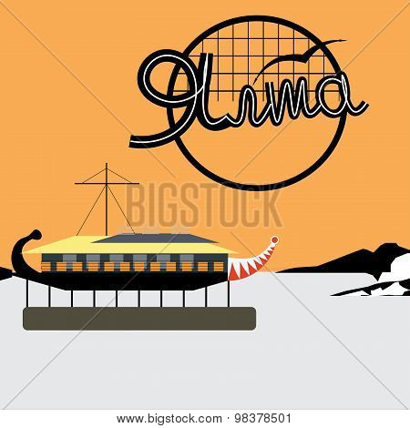Yalta the embankment ship restaurant orange